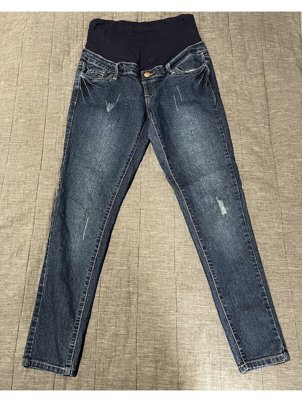 Hybrid & Company Womens  Jeans Blue Stretch Pockets Denim Maternity Size M